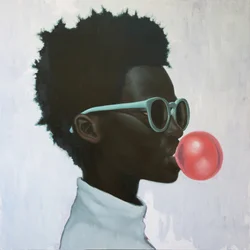 Une fille cool au chewing-gum