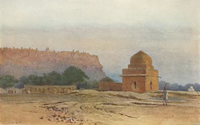 Fort de Gwalior avant le lever du soleil, vers 1880, 1905
