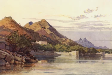 Le Ana Sagar, Ajmer (lithographie en couleur)