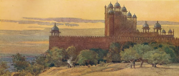 La mosquée et la porte de la victoire, Fatehpur Sikri, vers 1880