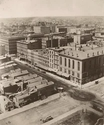 Vue nord-ouest depuis la coupole du palais de justice à Chicago, 1858