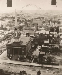 Vue sud depuis la coupole du palais de justice à Chicago, 1858