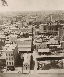 Vue ouest depuis la coupole du palais de justice à Chicago, 1858