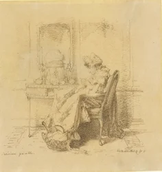 Vieille dame tricotant