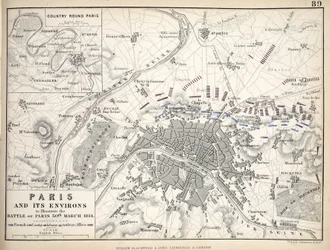 Carte de Paris et de ses environs, publiée par William Blackwood and Sons, Édimbourg & Londres