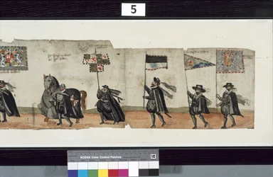 Détail de la procession funéraire de Huntly, dit avoir été utilisé pour les obsèques de George 1er, marquis de Huntly
