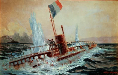 Un cuirassé autrichien coule le sous-marin français Curie ...