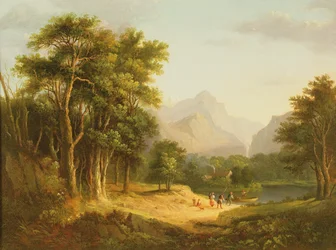 Paysage des Highlands avec figures