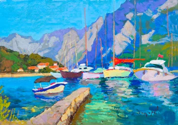 Bateaux colorés dans le port