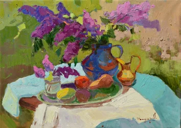 Nature morte au lilas ensoleillé