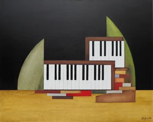 Touches de piano abstraites