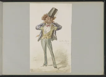 Figure caricaturale avec un chapeau melon