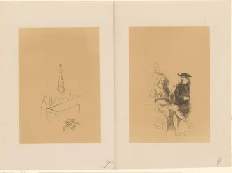 Tour de la Monnaie et deux hommes avec une lettre