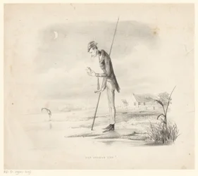 Pêcheur regardant déçu sa prise