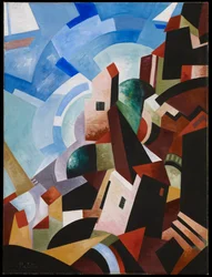 Ville italienne au bord de la mer, vers 1917