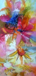 Fleurs abstraites aux couleurs vives