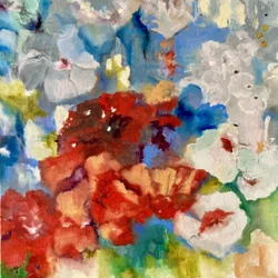 Fleurs abstraites aux couleurs vives