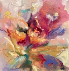 Fleurs abstraites aux couleurs vives