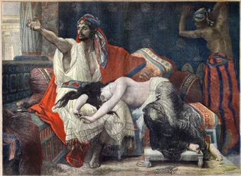 Thamar (Tamar) pleure sur les genoux d