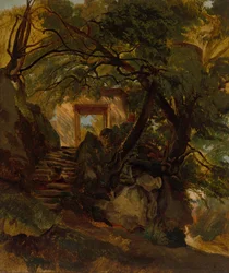 Escalier dans le parc de la Villa Chigi di Ariccia