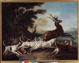 Chasse : Débuché du cerf. Peinture par François Desportes
