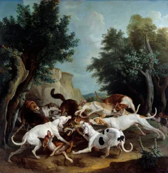 Chasse au loup, 1725, soleil. 3,36 x 3,32 m, renne, Musée des Beaux-Arts