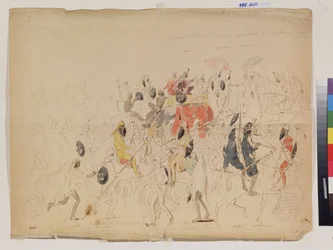La rencontre du maharaja Sher Singh du Punjab et de l