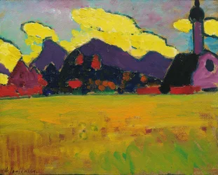 Paysage à Murnau Nuages du soir jaunes