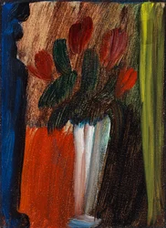Nature morte de fleurs dans un vase blanc