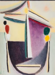 Tête abstraite : noir-jaune-violet, vers 1922