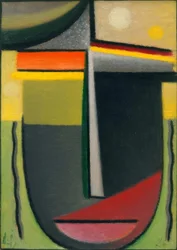 Tête Abstraite : Vision Intérieure Vert – Or