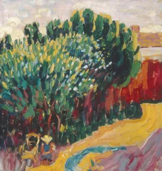 Paysage de Carantec avec une femme