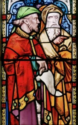 Deux hommes écoutant Jean-Baptiste prêcher (détail)