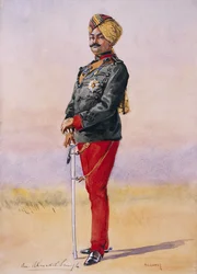 Major honoraire H.H. Sir Umed Singh Bahadur, Maharao de Kota, illustration pour 