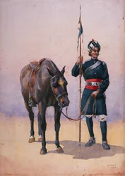 Soldat des 19e lanciers (cheval de Fane) Musulman Punjabi, illustration pour 
