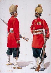 Soldats des 102e et 101e grenadiers du roi Edward, illustration de 