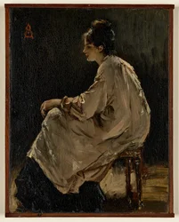 Fille assise