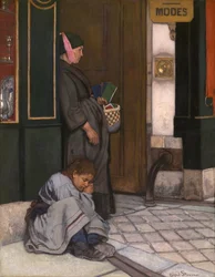 La mendicité tolérée (huile sur toile)