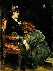Dame assise avec un éventail