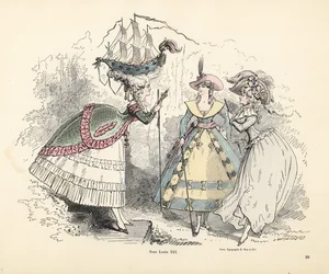 Femme portant un cuirassé dans sa coiffure pouf, époque du roi Louis XIV