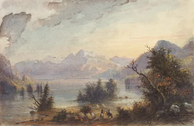 Scène de lac, montagnes Rocheuses, vers 1837