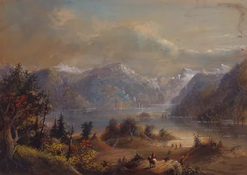 Paysage lacustre, montagnes Wind River, vers 1837