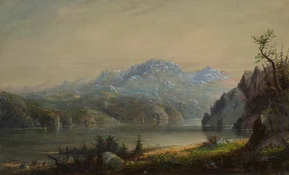 Paysage de lac et de montagne