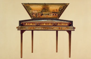 Dulcimer martelé dans une boîte de résonance peinte, XVIIIe siècle, de 