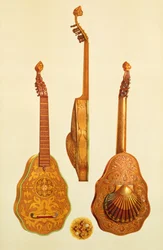 Luth de la reine Élisabeth Ire par John Rose, 1580, tiré de « Musical Instruments »
