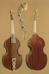Viole de gambe, ou basse de viole, de Joachim Tielke (1641-1719), Hambourg, 1701, tiré de «Musical Instruments»