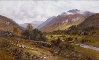 Une Vallée Fluviale avec un Paysage Montagneux au Loin