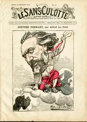 Couverture de « Les Sans-Culottes », numéro 2, satirique en couleurs