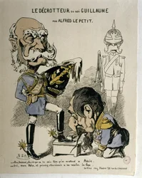GUERRE FRANCO-PRUSSIENNE: Caricature de Guillaume Ier de Prusse et Napoléon III de France