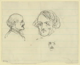 Trois portraits en buste, dont Benjamin Butler